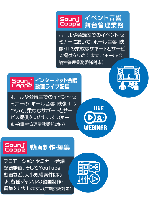 ライブ配信・舞台管理 サウンド・コッペ|Sound Coppe